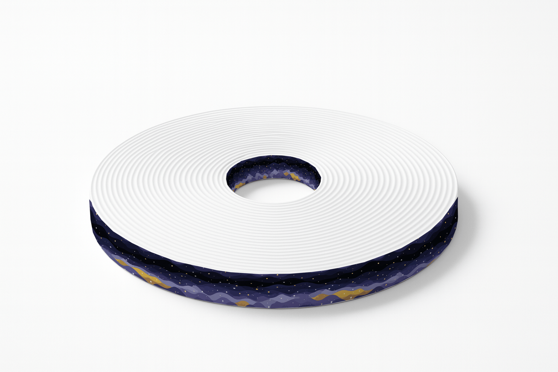 L'atelier du Fourmilier BioThane imprimé au mètre BioThane imprimé – Nuit étoilée violette & filons dorés