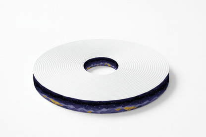 L'atelier du Fourmilier BioThane imprimé au mètre BioThane imprimé – Nuit étoilée violette & filons dorés