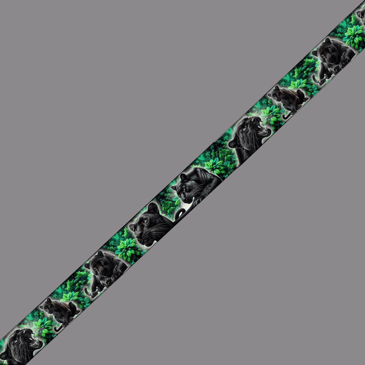 L'atelier du Fourmilier BioThane imprimé au mètre BioThane imprimé – Panthères noires dans la jungle