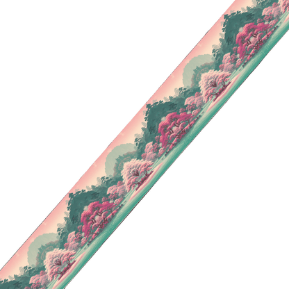 L'atelier du Fourmilier BioThane imprimé au mètre BioThane imprimé – Paysage Enchanteur Rose & Vert