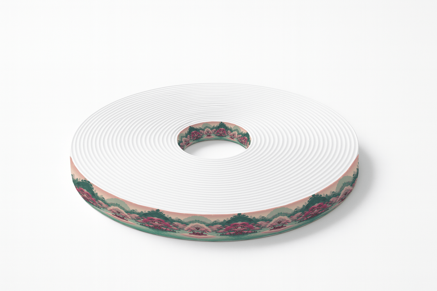 L'atelier du Fourmilier BioThane imprimé au mètre BioThane imprimé – Paysage Enchanteur Rose & Vert