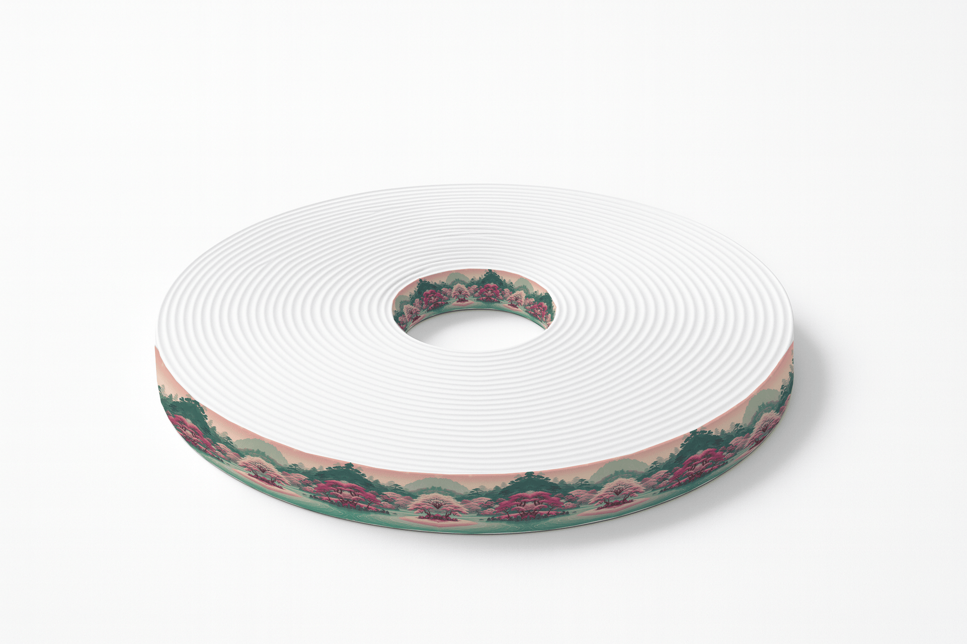 L'atelier du Fourmilier BioThane imprimé au mètre BioThane imprimé – Paysage Enchanteur Rose & Vert