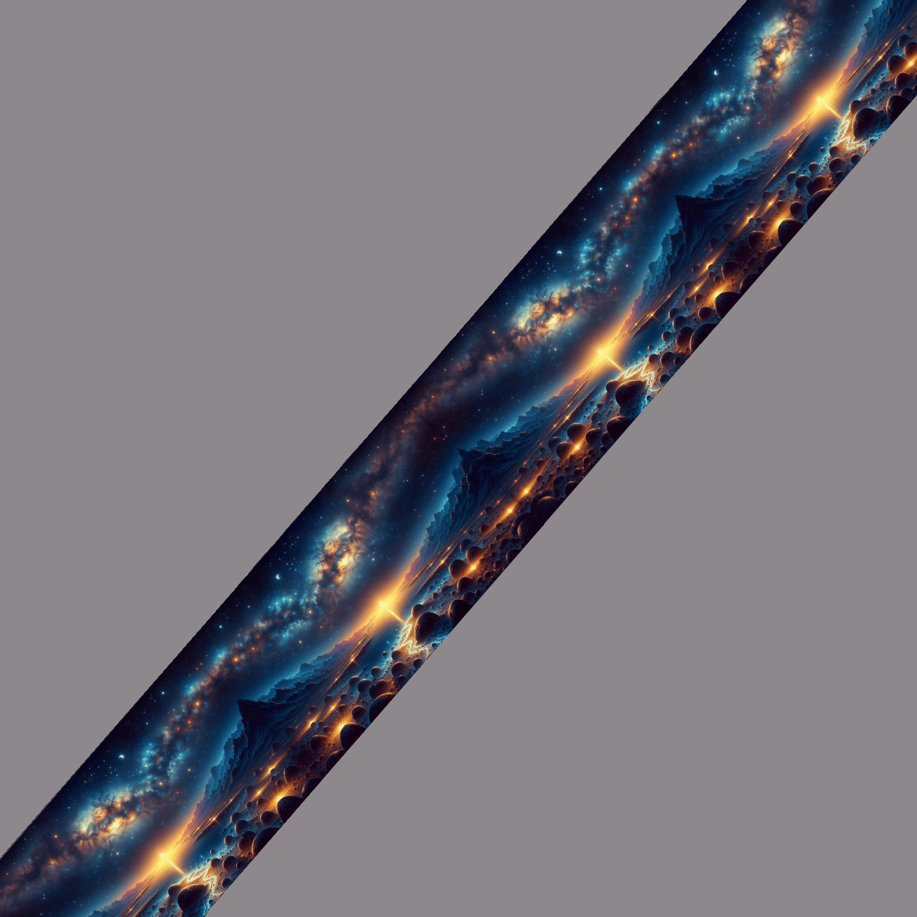 L'atelier du Fourmilier BioThane imprimé au mètre BioThane imprimé – Paysage Galactique Fractal