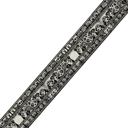 L'atelier du Fourmilier BioThane imprimé au mètre BioThane® imprimé – "Pellicule Canine Vintage" – Noir & Blanc