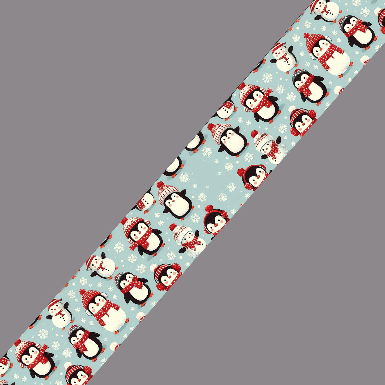 L'atelier du Fourmilier BioThane imprimé au mètre BioThane® imprimé - Pingouins d’Hiver