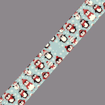 L'atelier du Fourmilier BioThane imprimé au mètre BioThane® imprimé - Pingouins d’Hiver