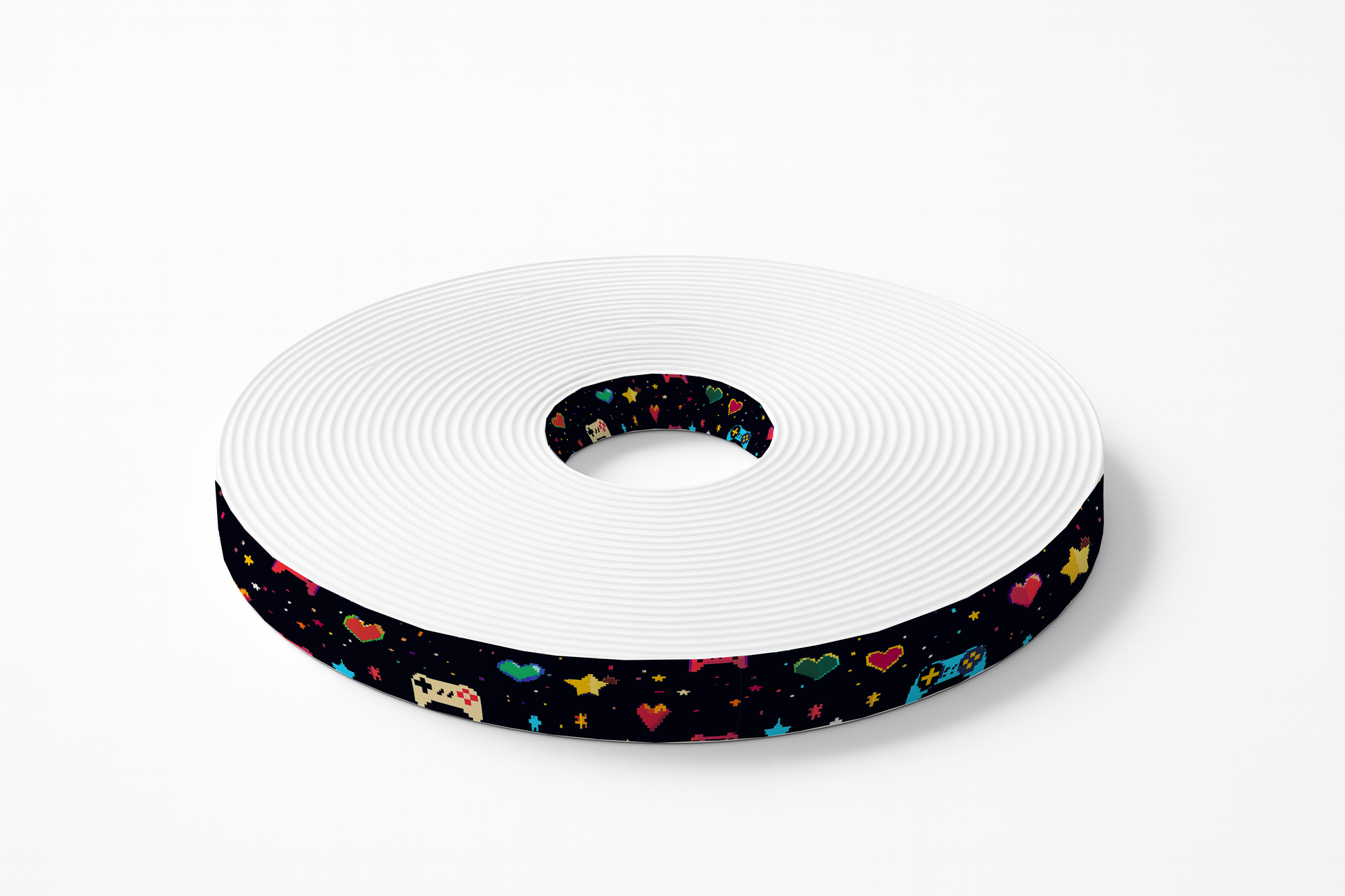 L'atelier du Fourmilier BioThane imprimé au mètre BioThane imprimé “Pixel Love Gamer”