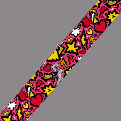 L'atelier du Fourmilier BioThane imprimé au mètre BioThane imprimé Pop cœurs & éclairs