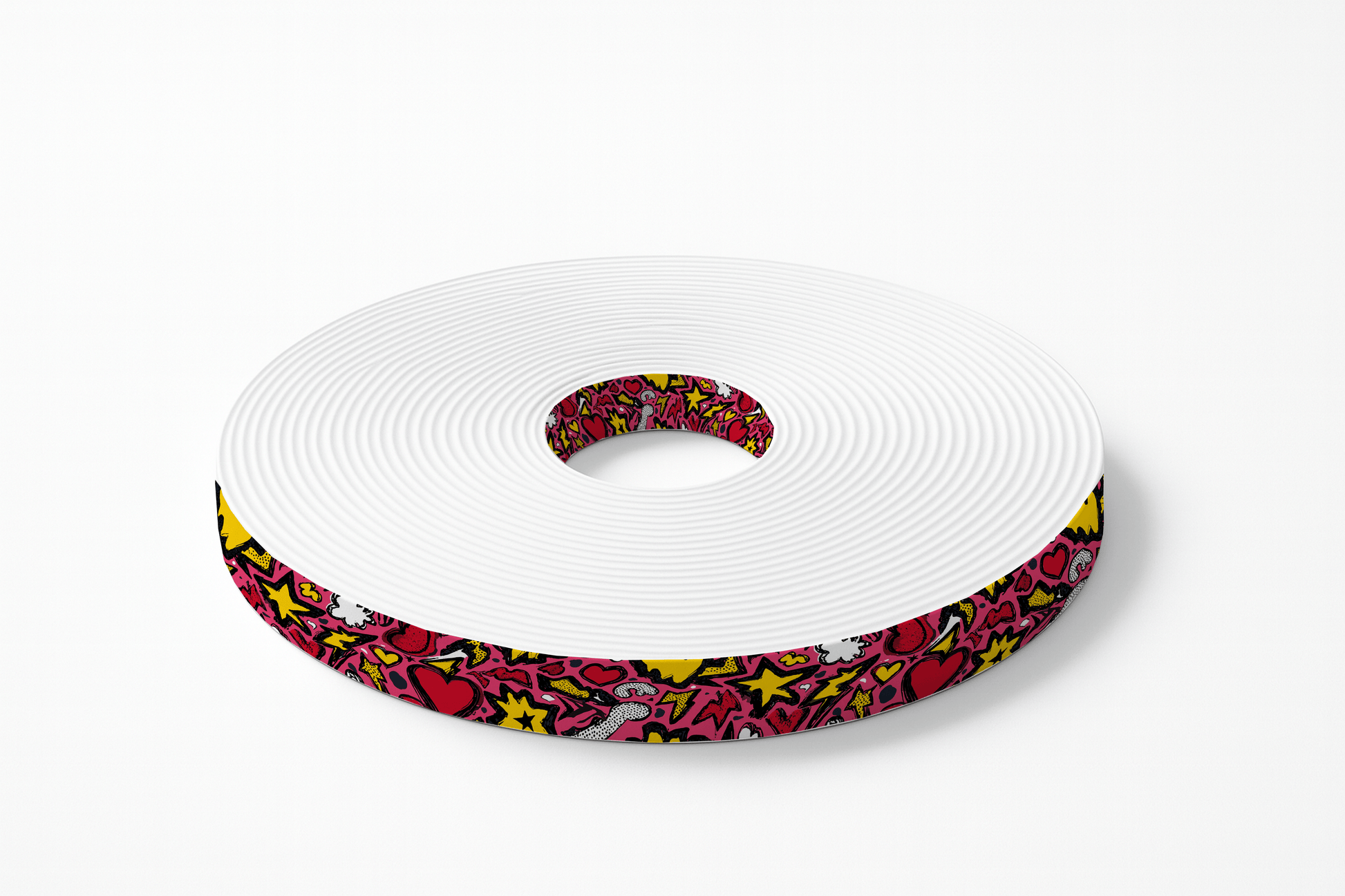 L'atelier du Fourmilier BioThane imprimé au mètre BioThane imprimé Pop cœurs & éclairs