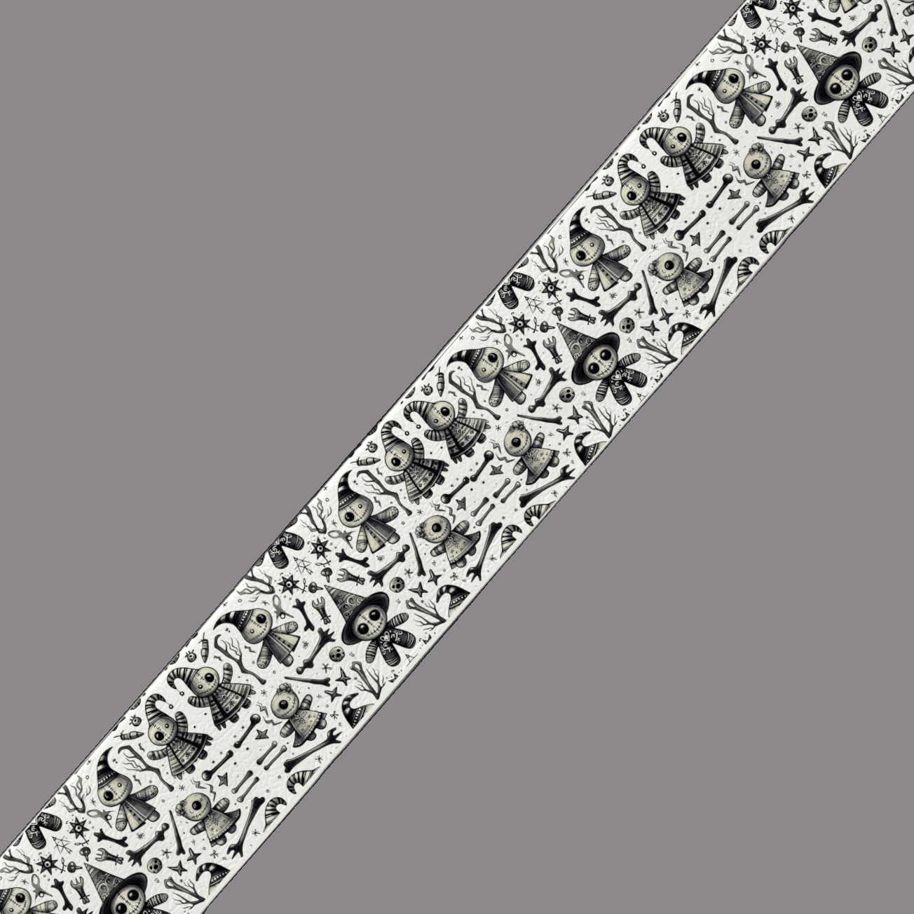 L'atelier du Fourmilier BioThane imprimé au mètre BioThane imprimé - Poupées Vaudou mystiques (au mètre)