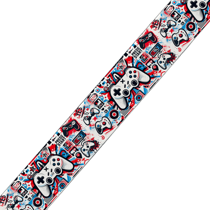 L'atelier du Fourmilier BioThane imprimé au mètre BioThane imprimé – "Press Start" (Motif Gaming Street)