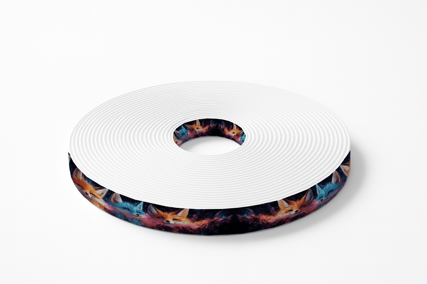 L'atelier du Fourmilier BioThane imprimé au mètre BioThane imprimé – Renards galactiques multicolores