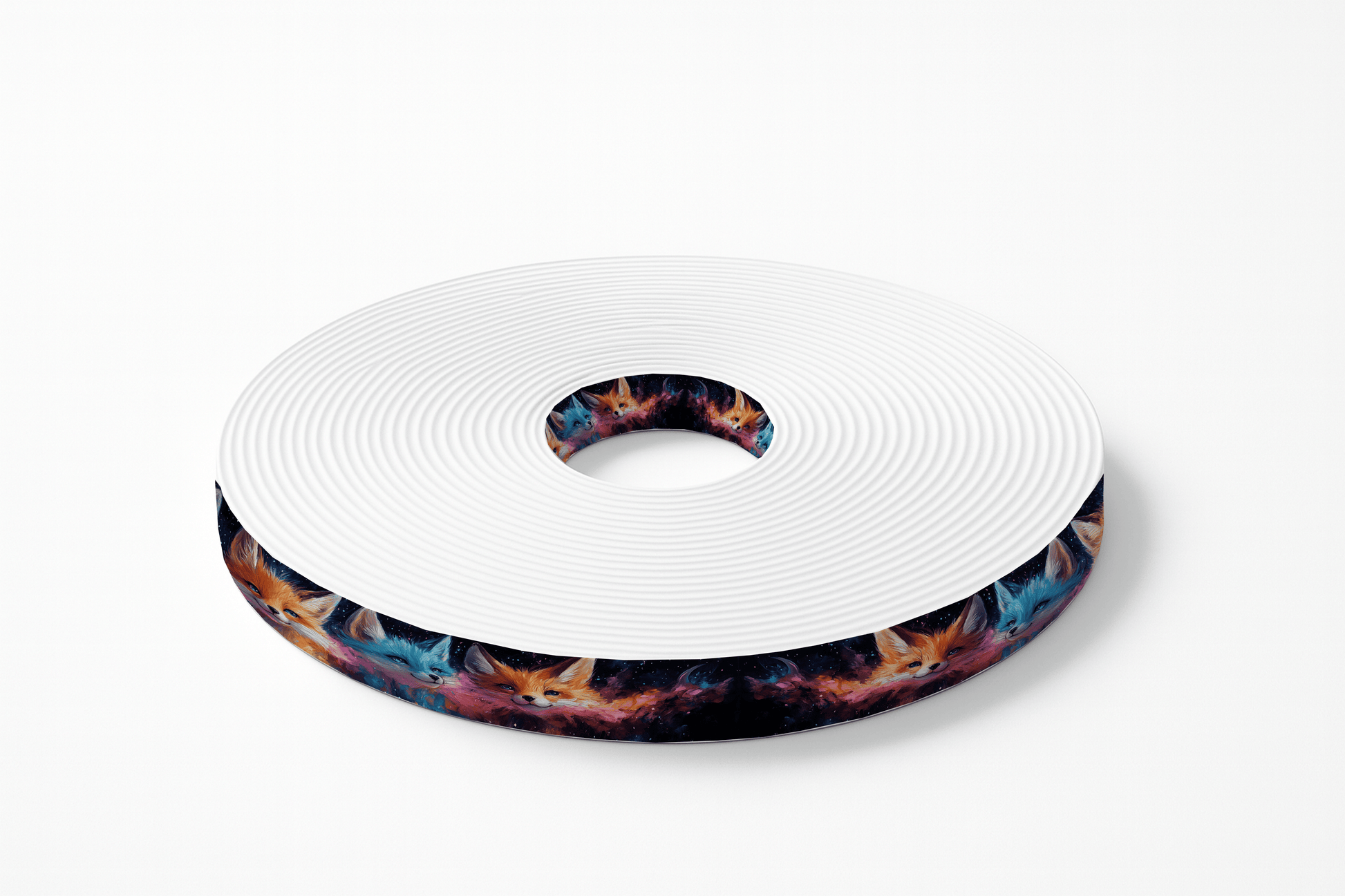 L'atelier du Fourmilier BioThane imprimé au mètre BioThane imprimé – Renards galactiques multicolores