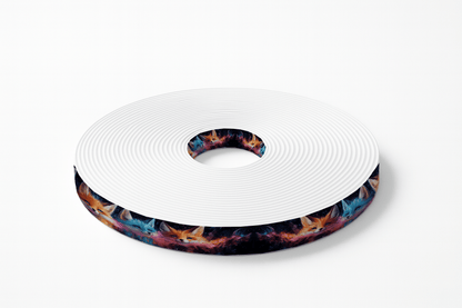 L'atelier du Fourmilier BioThane imprimé au mètre BioThane imprimé – Renards galactiques multicolores