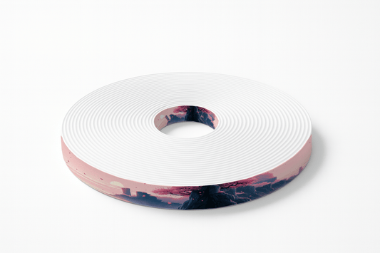 L'atelier du Fourmilier BioThane imprimé au mètre BioThane imprimé – “Rêverie Rose au Soleil Couchant