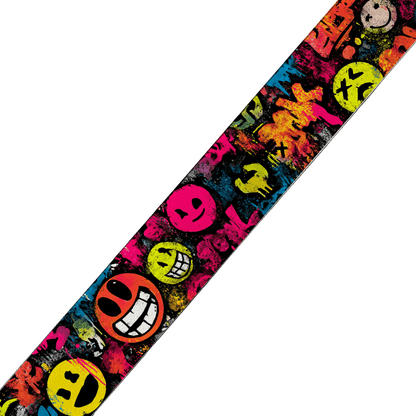 L'atelier du Fourmilier BioThane imprimé au mètre BioThane® imprimé - Smileys Graffiti