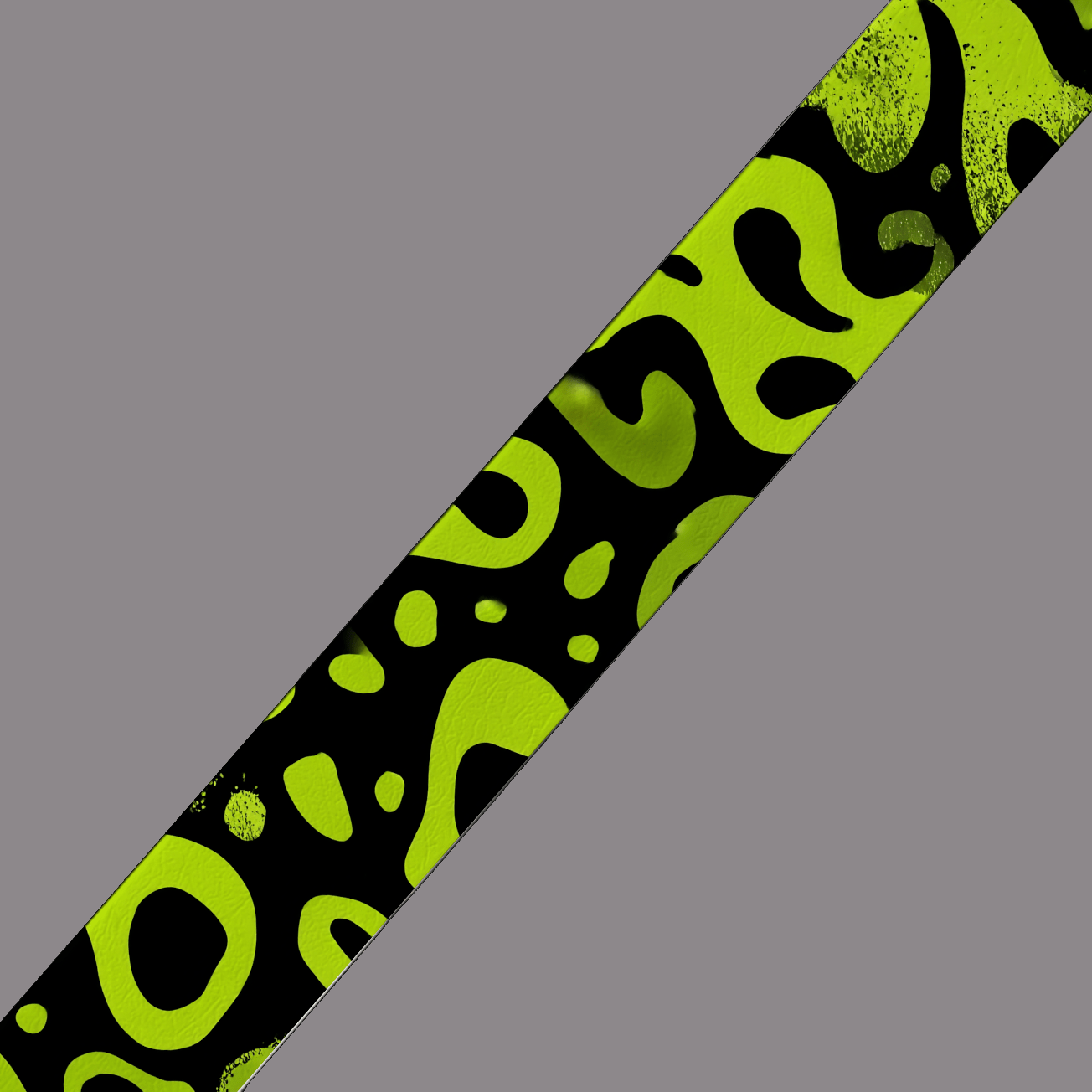 L'atelier du Fourmilier BioThane imprimé au mètre BioThane® imprimé – Taches abstraites vert fluo sur noir