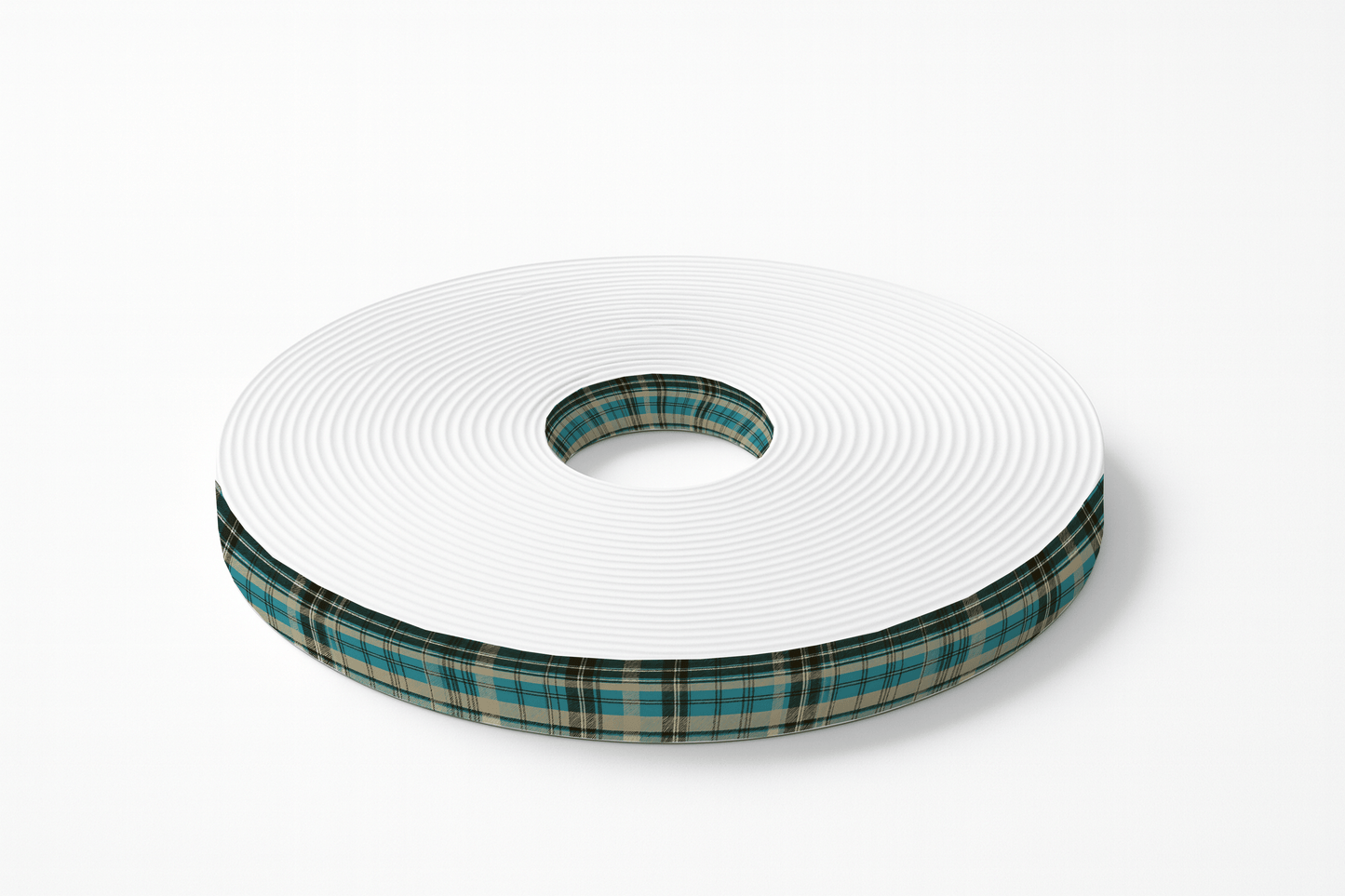 L'atelier du Fourmilier BioThane imprimé au mètre BioThane imprimé Tartan bleu canard & beige