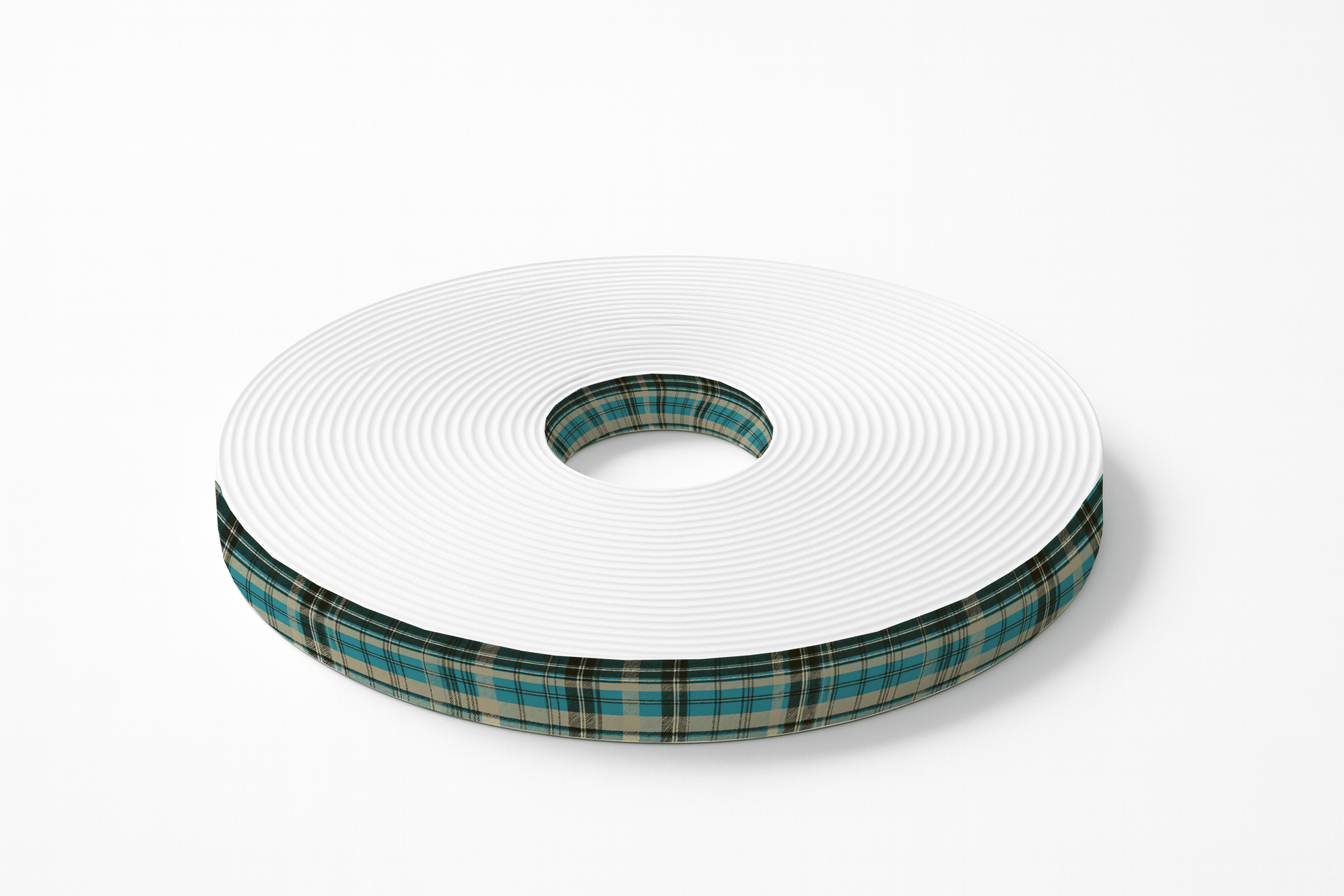 L'atelier du Fourmilier BioThane imprimé au mètre BioThane imprimé Tartan bleu canard & beige