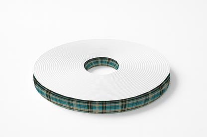 L'atelier du Fourmilier BioThane imprimé au mètre BioThane imprimé Tartan bleu canard & beige