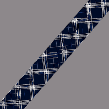 L'atelier du Fourmilier BioThane imprimé au mètre BioThane imprimé Tartan bleu marine & blanc