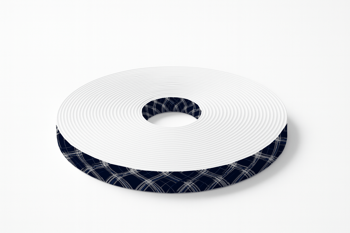 L'atelier du Fourmilier BioThane imprimé au mètre BioThane imprimé Tartan bleu marine & blanc