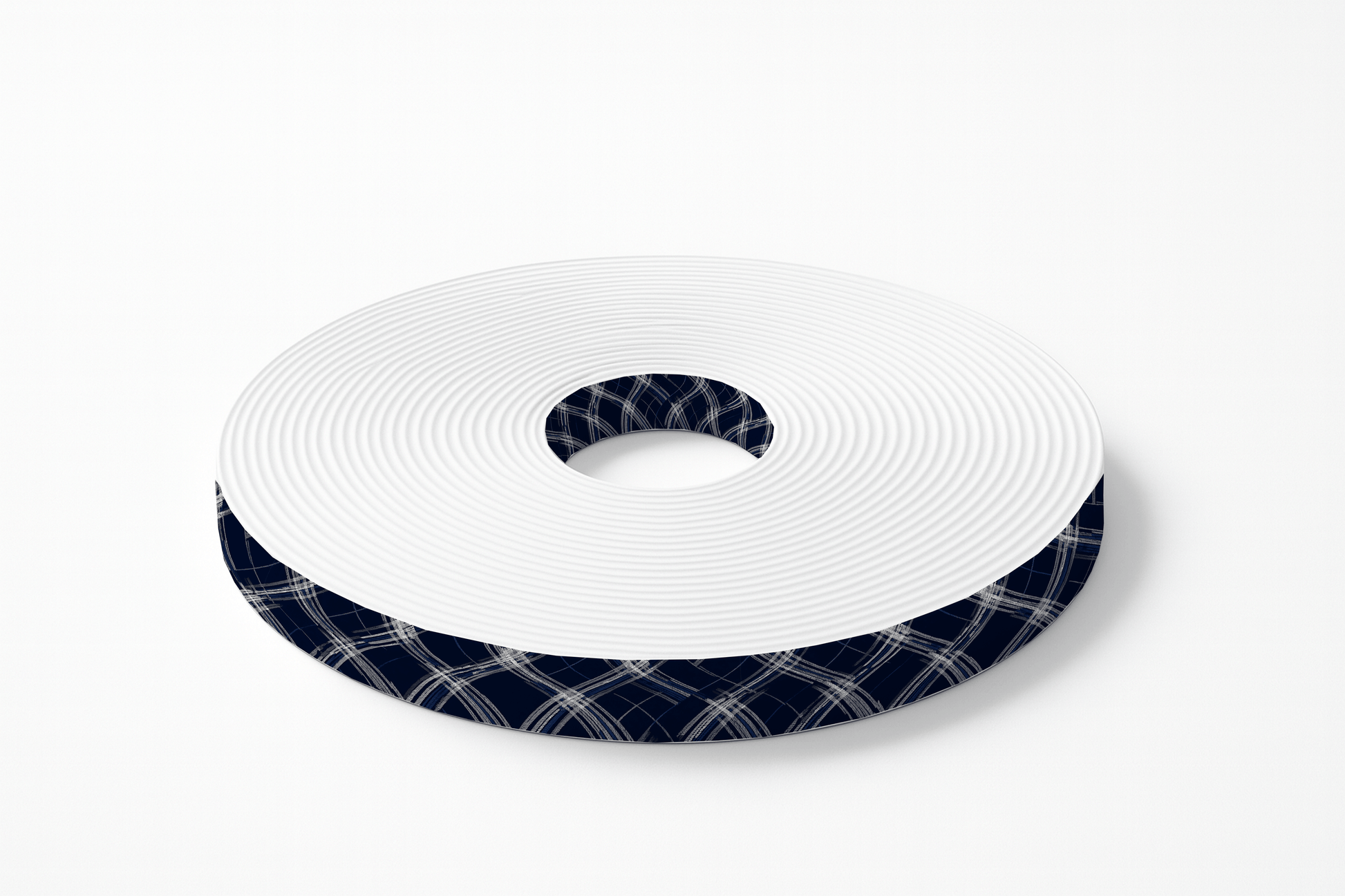 L'atelier du Fourmilier BioThane imprimé au mètre BioThane imprimé Tartan bleu marine & blanc