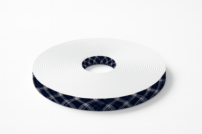 L'atelier du Fourmilier BioThane imprimé au mètre BioThane imprimé Tartan bleu marine & blanc
