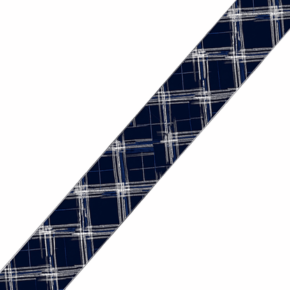 L'atelier du Fourmilier BioThane imprimé au mètre BioThane imprimé Tartan bleu marine & blanc