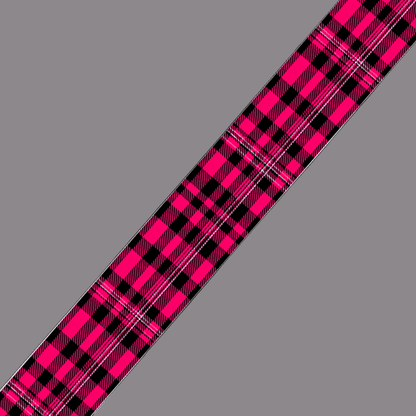 L'atelier du Fourmilier BioThane imprimé au mètre BioThane imprimé Tartan rose fuchsia & noir
