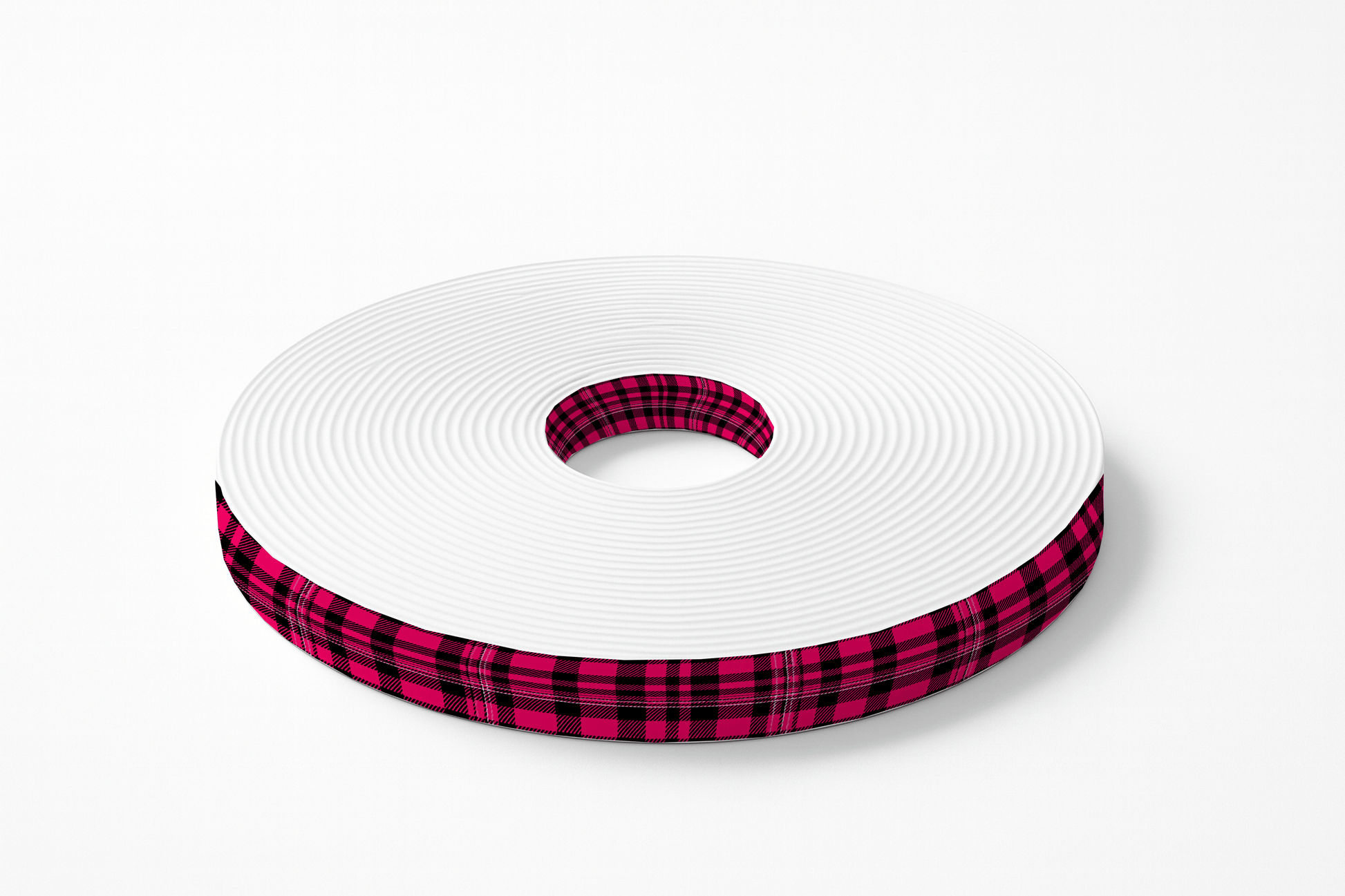 L'atelier du Fourmilier BioThane imprimé au mètre BioThane imprimé Tartan rose fuchsia & noir