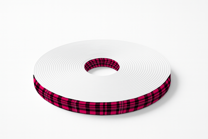 L'atelier du Fourmilier BioThane imprimé au mètre BioThane imprimé Tartan rose fuchsia & noir