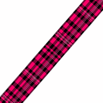 L'atelier du Fourmilier BioThane imprimé au mètre BioThane imprimé Tartan rose fuchsia & noir