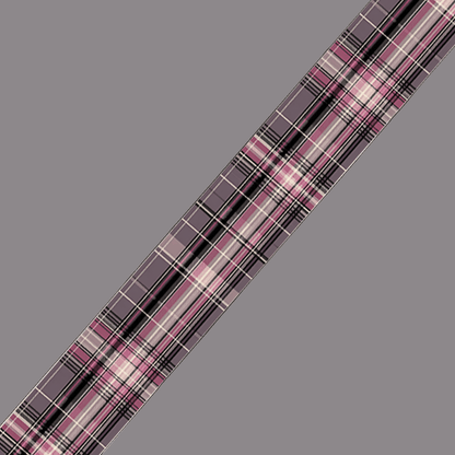 L'atelier du Fourmilier BioThane imprimé au mètre BioThane imprimé Tartan rose poudré & gris