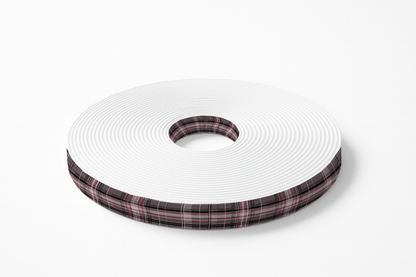 L'atelier du Fourmilier BioThane imprimé au mètre BioThane imprimé Tartan rose poudré & gris