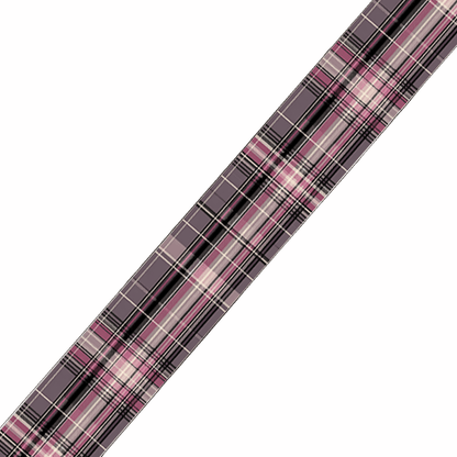 L'atelier du Fourmilier BioThane imprimé au mètre BioThane imprimé Tartan rose poudré & gris
