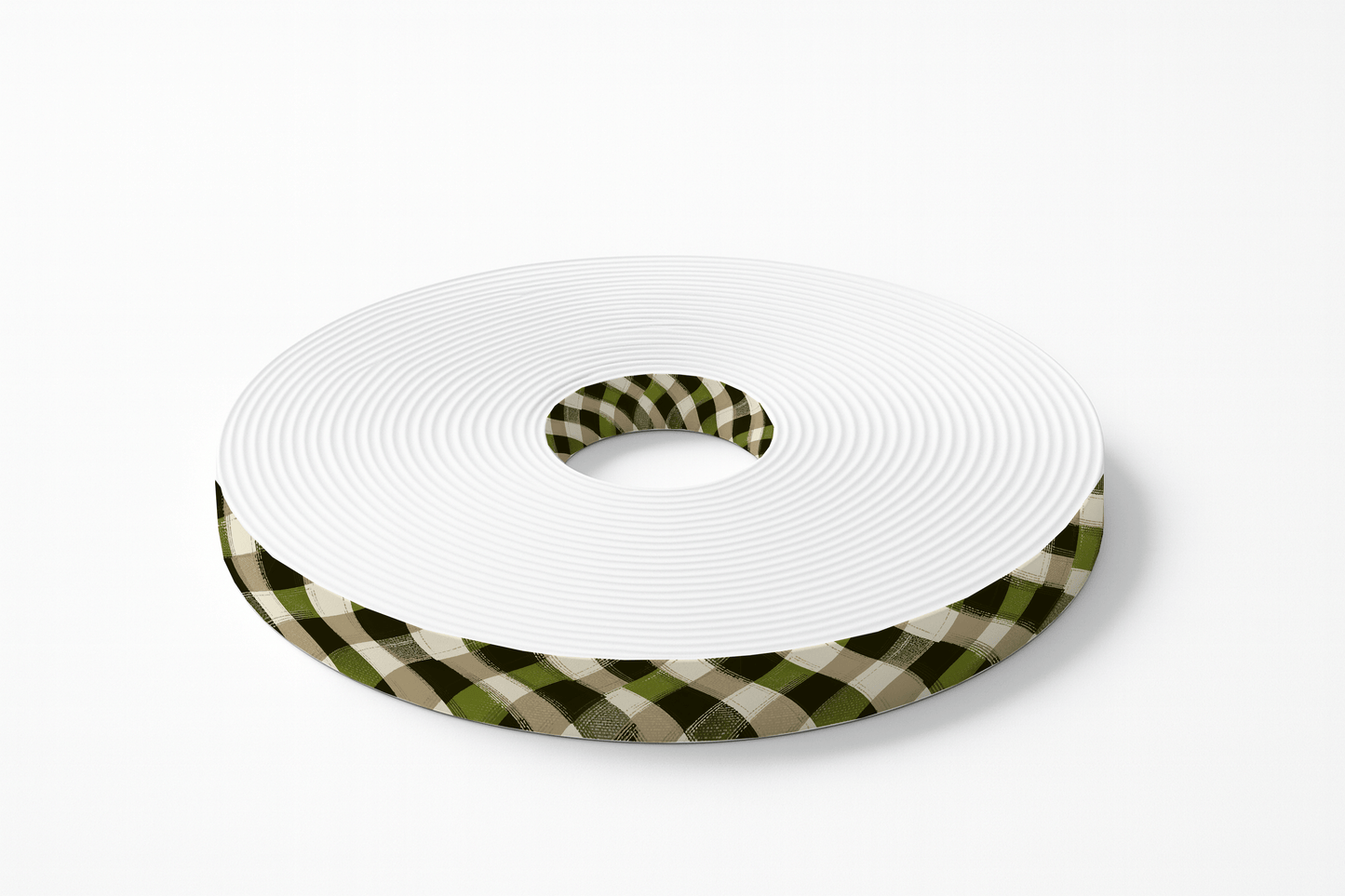 L'atelier du Fourmilier BioThane imprimé au mètre BioThane imprimé Tartan vert olive & beige