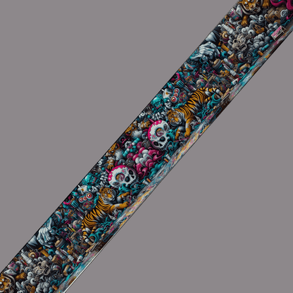 L'atelier du Fourmilier BioThane imprimé au mètre BioThane imprimé – Tigres & Crânes colorés