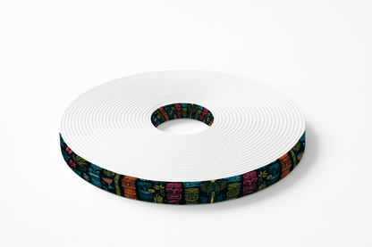 L'atelier du Fourmilier BioThane imprimé au mètre BioThane® imprimé – Tiki coloré et verres exotiques