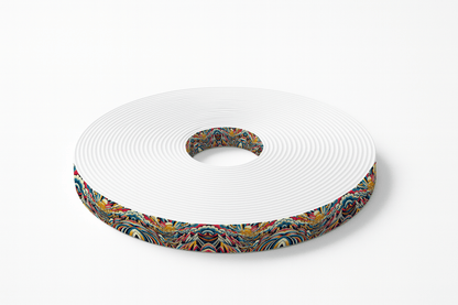 L'atelier du Fourmilier BioThane imprimé au mètre BioThane® imprimé - Tourbillon psychédélique rétro