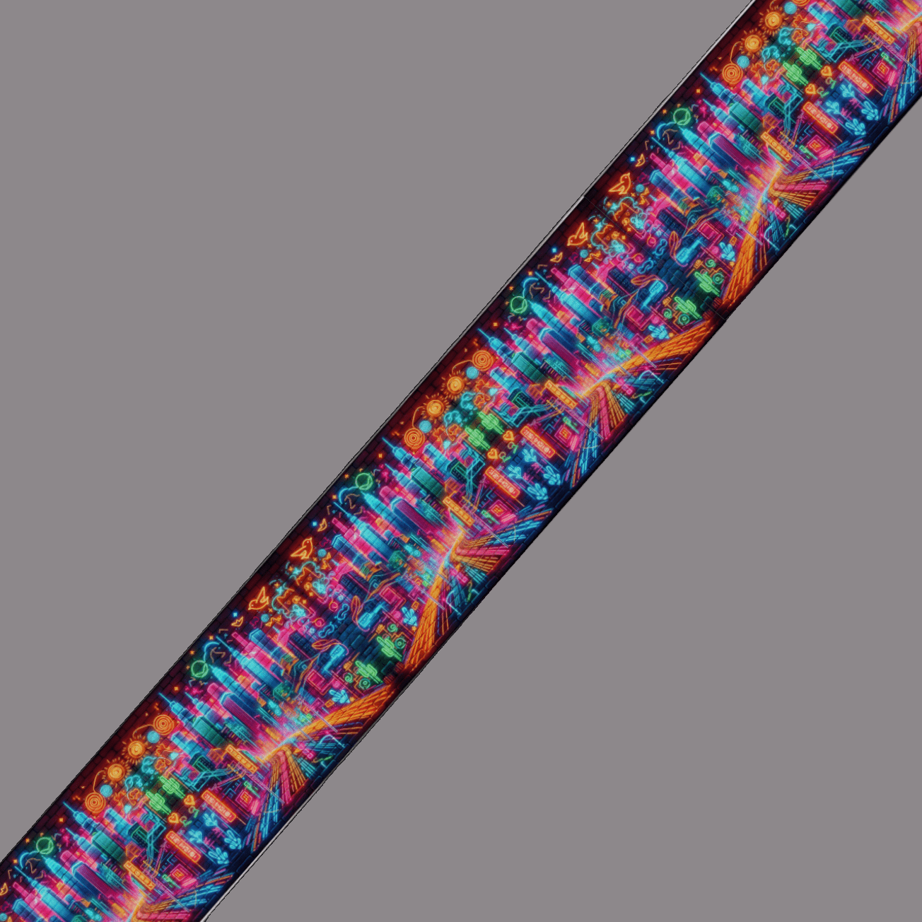 L'atelier du Fourmilier BioThane imprimé au mètre BioThane imprimé "Ville néon" — au mètre