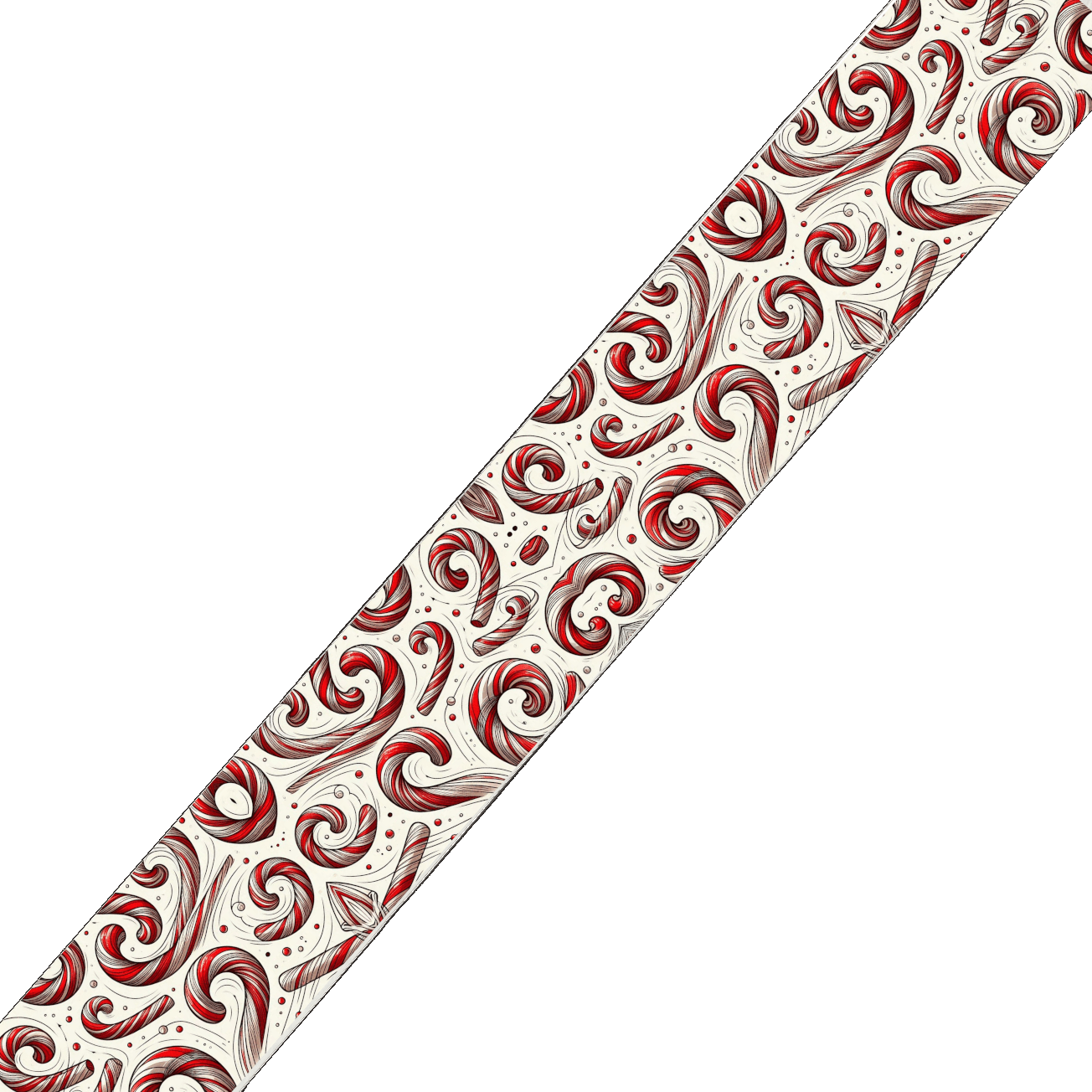 L'atelier du Fourmilier BioThane imprimé au mètre BioThane imprimé – Volutes Sucre d'Orge (édition Noël)