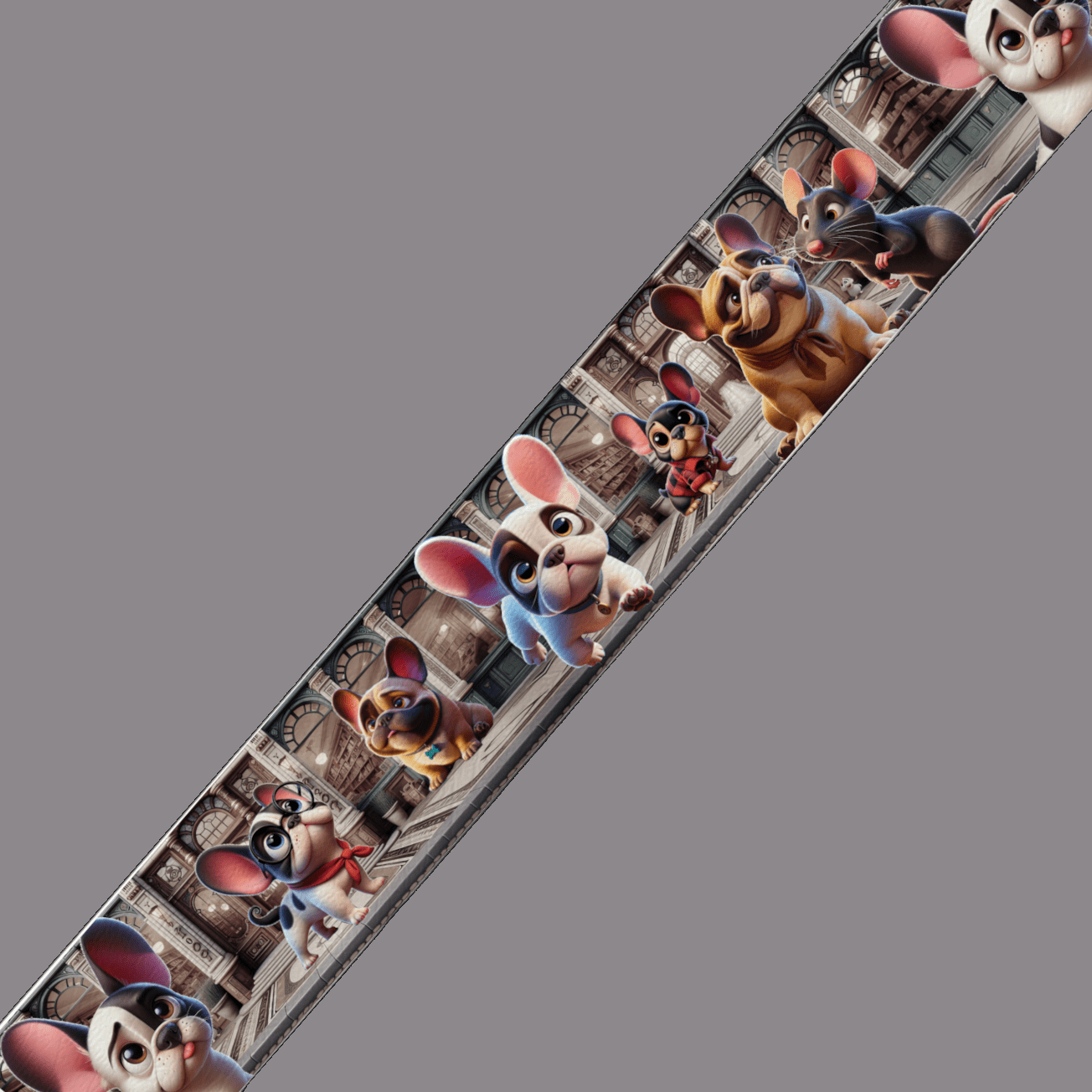 L'atelier du Fourmilier BioThane imprimé au mètre Bouledogues Français Cartoon – BioThane imprimé au mètre