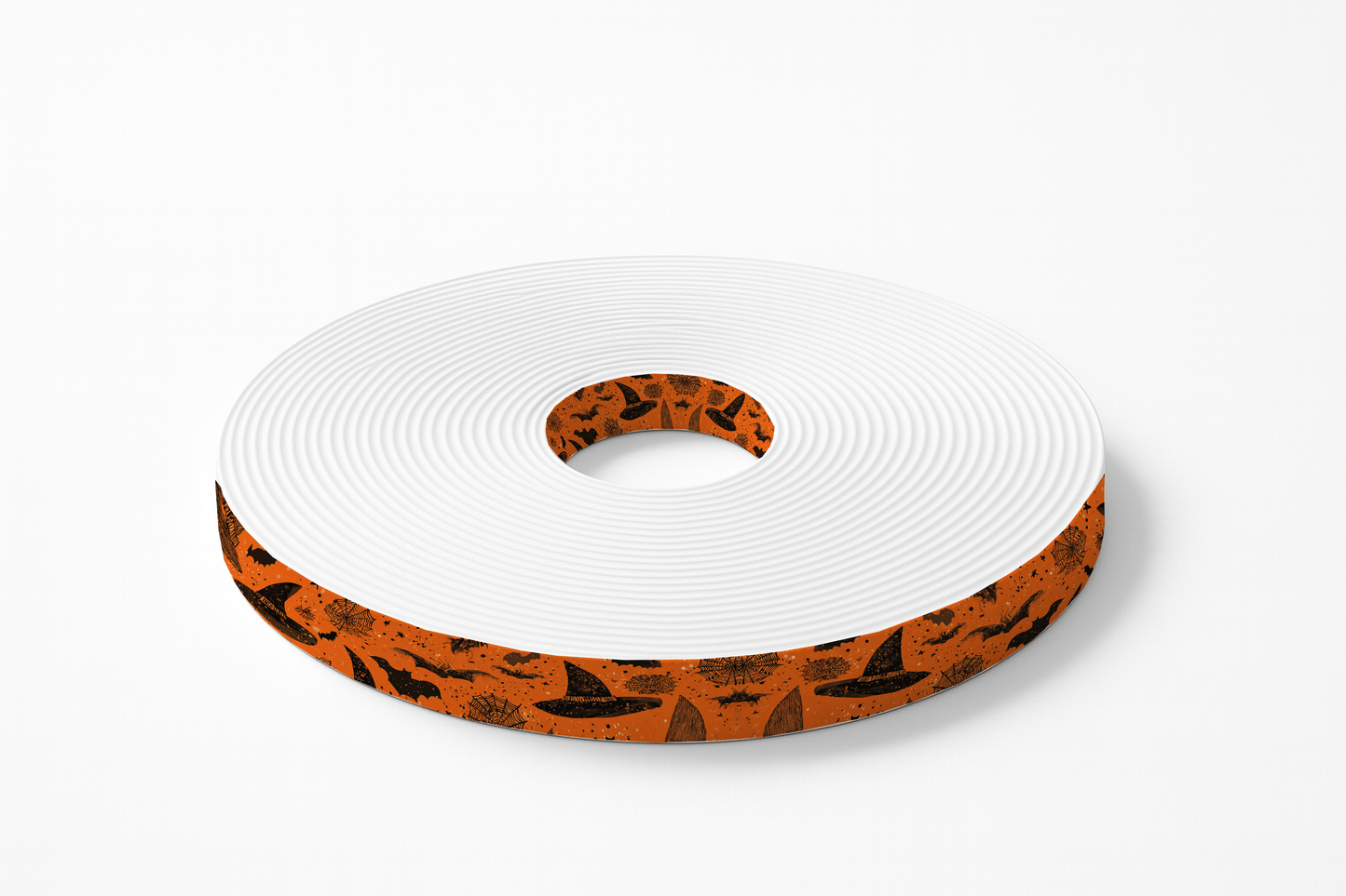 L'atelier du Fourmilier BioThane imprimé au mètre 🧙‍♀️ Motif BioThane – Chapeaux de sorcière & toiles d’araignées