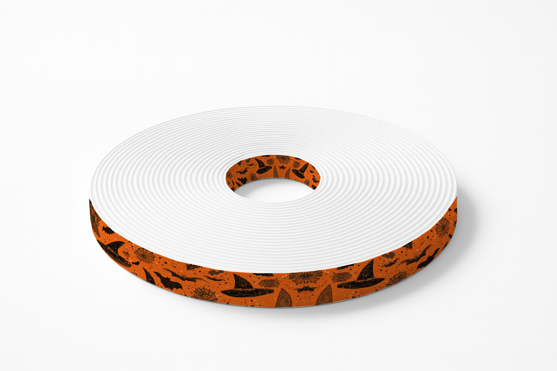 L'atelier du Fourmilier BioThane imprimé au mètre 🧙‍♀️ Motif BioThane – Chapeaux de sorcière & toiles d’araignées