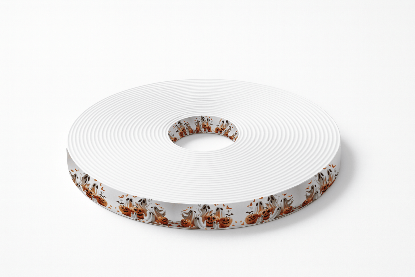 L'atelier du Fourmilier BioThane imprimé au mètre Motif BioThane® – Fantômes & Citrouilles souriants (édition Halloween)