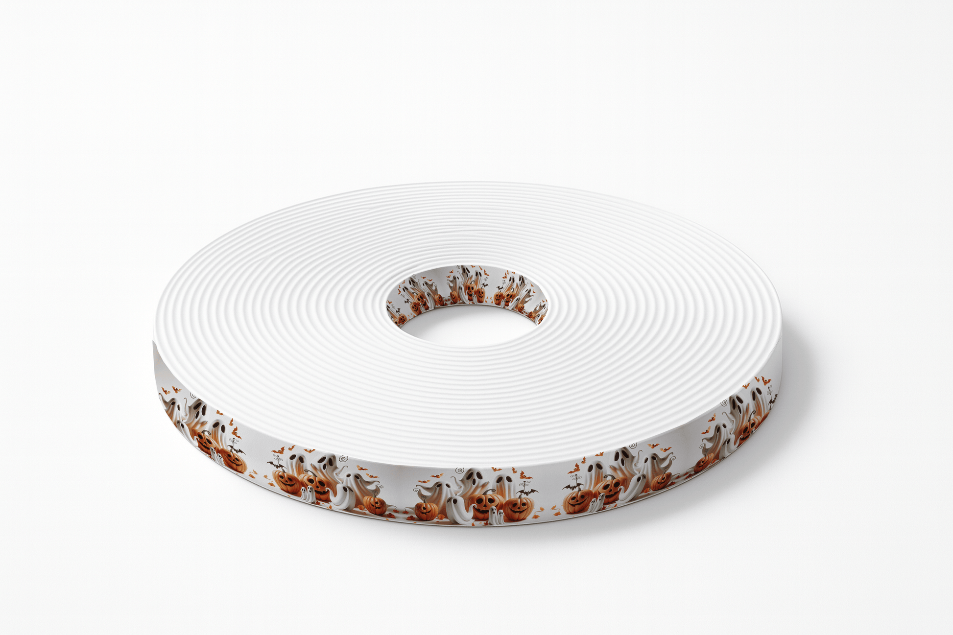 L'atelier du Fourmilier BioThane imprimé au mètre Motif BioThane® – Fantômes & Citrouilles souriants (édition Halloween)