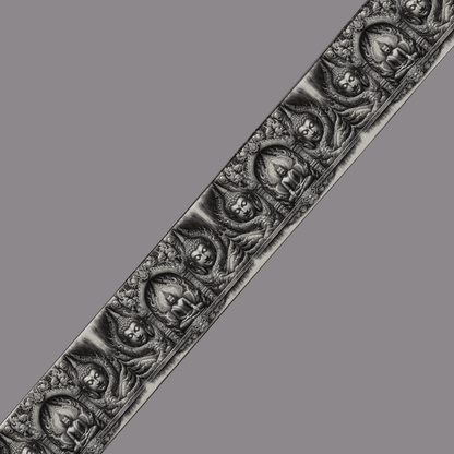 L'atelier du Fourmilier BioThane imprimé au mètre Motif BioThane® - Frise Bouddhiste Sculptée