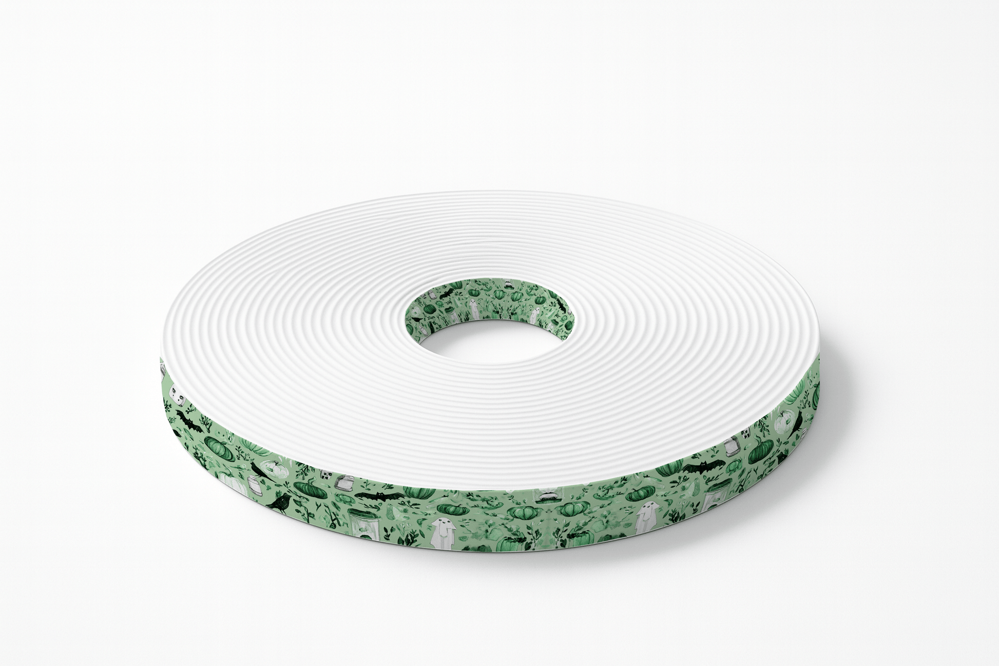 L'atelier du Fourmilier BioThane imprimé au mètre 👻 Motif BioThane – Halloween pastel vert sauge