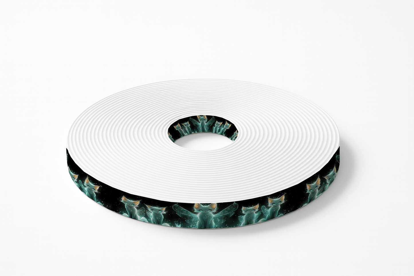 L'atelier du Fourmilier BioThane imprimé au mètre Motif BioThane imprimé – Renards fées lumineux sur fond étoilé